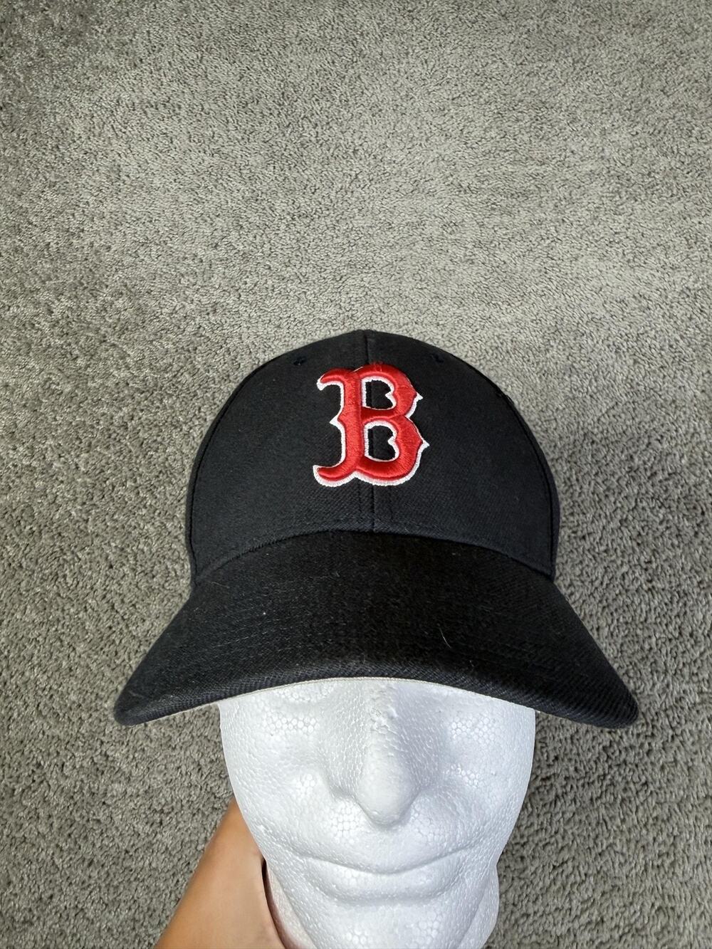 Boston Red Sox Hat Cap Strap Back Mens One Size Black MLB Baseball '47